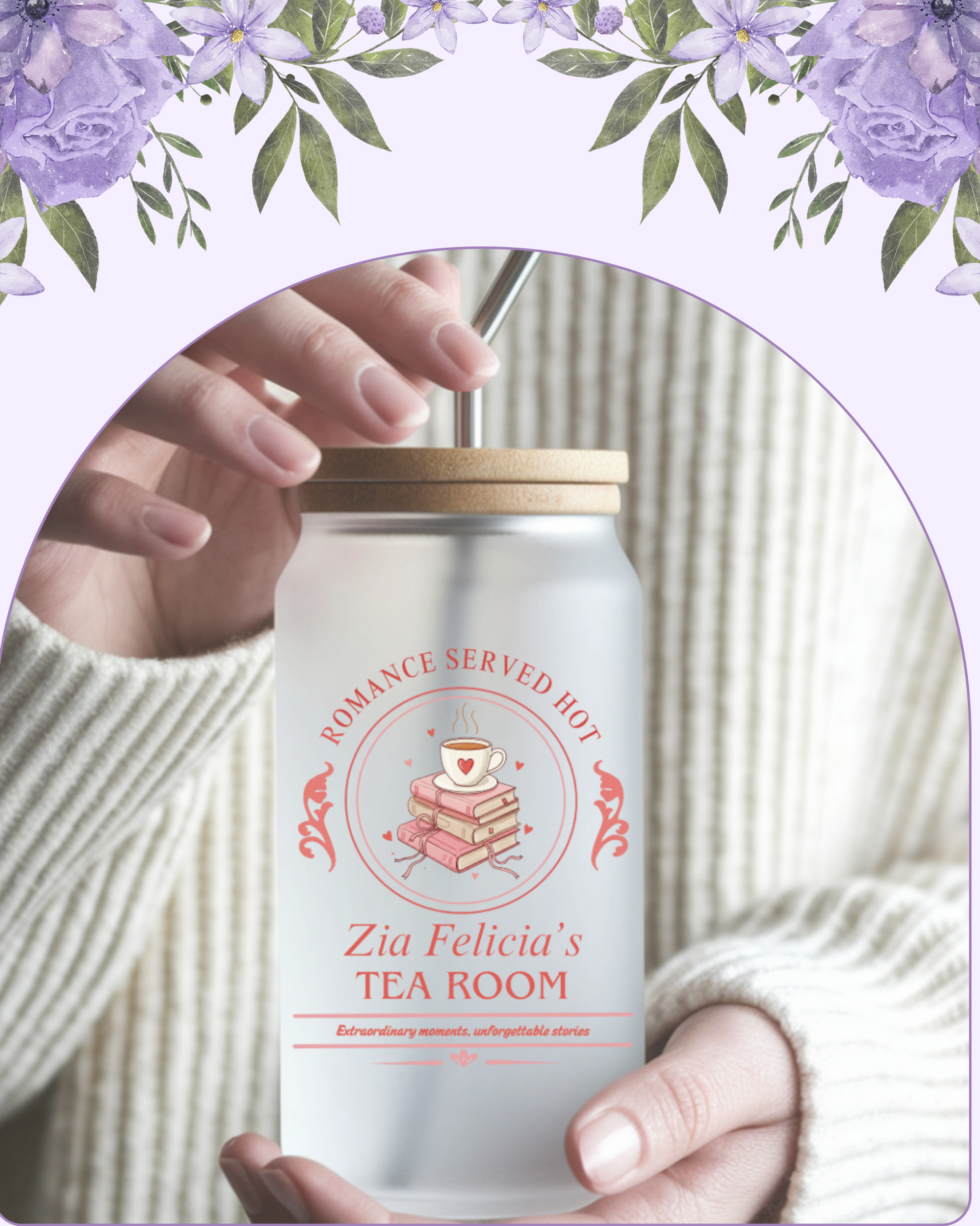 Zia Felicia's Tea Room - Tumbler in Vetro 520 ml