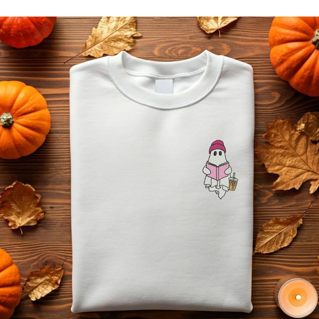 Felpa Cute Ghost Reading