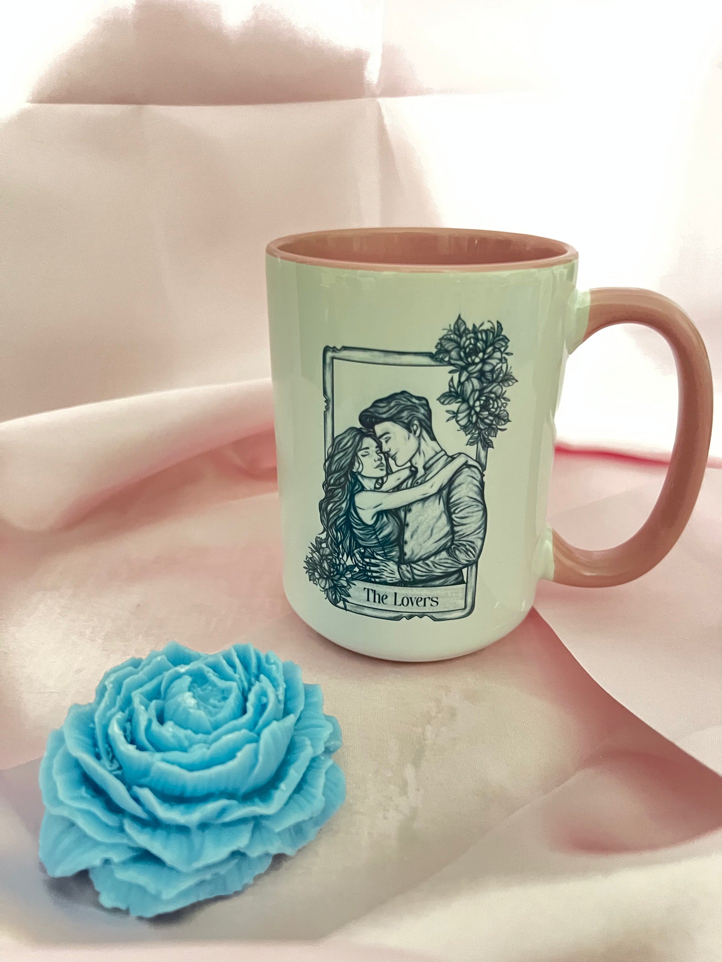 Tazza smussata interno rosa "The lovers"