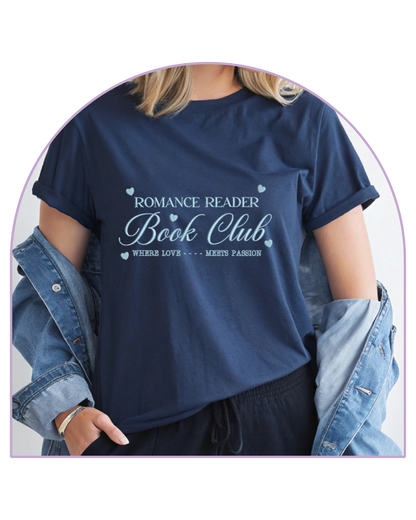 T-shirt Ink Blue Romance Reader Book Club