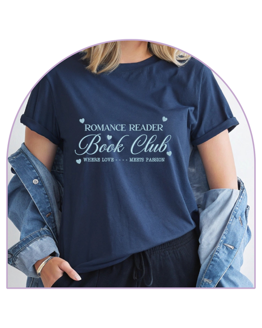 T-shirt Ink Blue Romance Reader Book Club