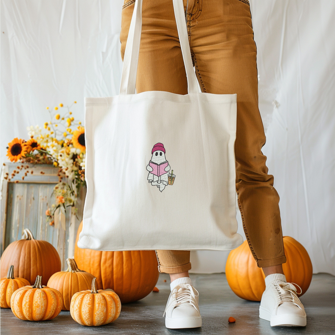 Tote Bag Ricamata - Ghost Reading