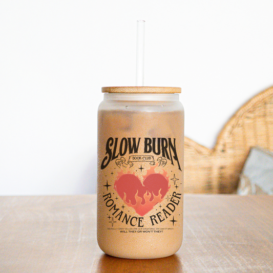 "Slow Burn Club" Tazza Tumbler di Vetro 470 ml - 16 oz Glass Can