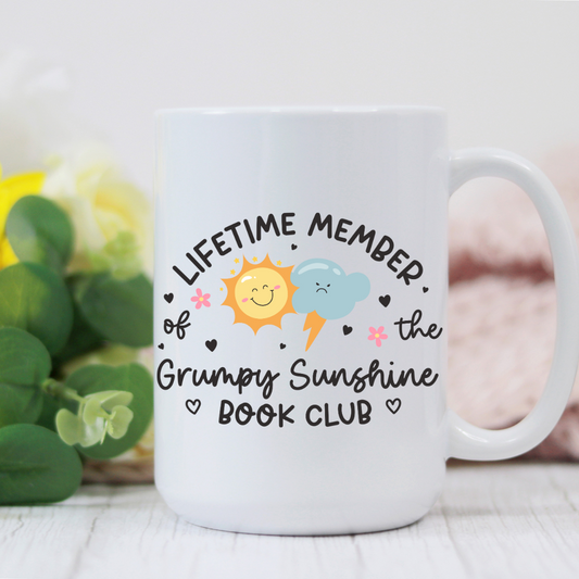 Tazza smussata “Grumpy Sunshine" interno e manico azzurro