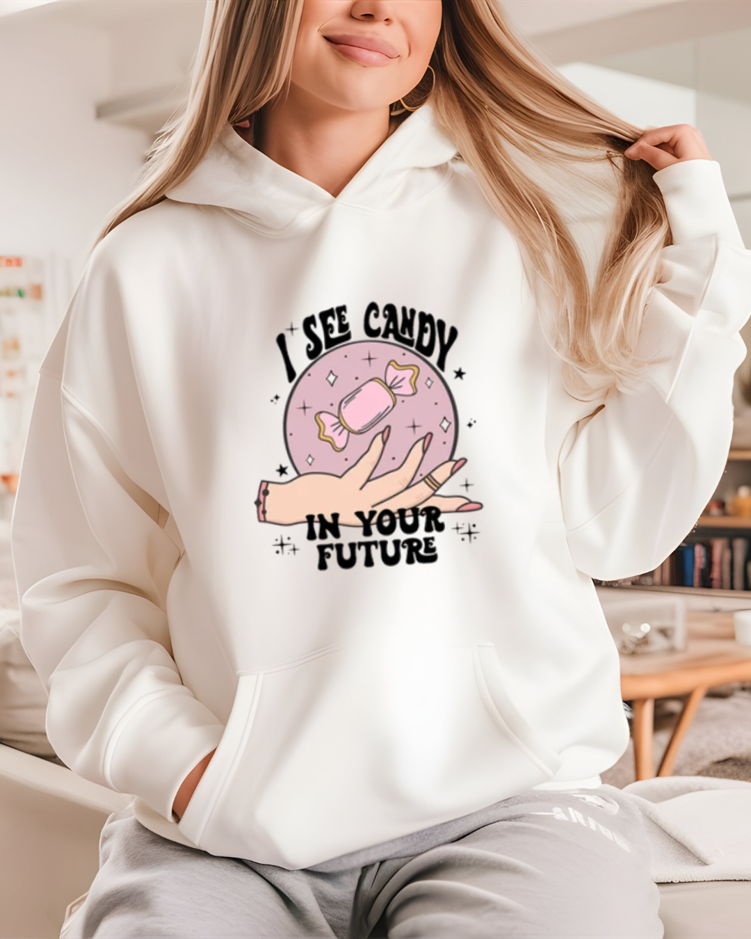 Felpa Bianca Taglia L Candy Future