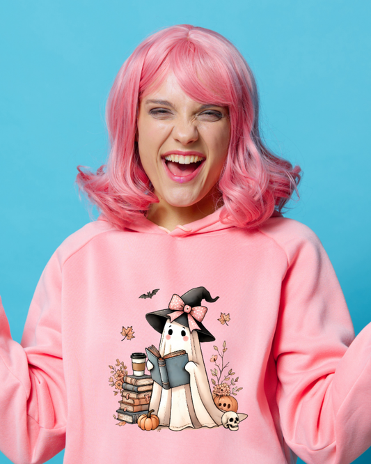 Felpa Rosa Taglia M Cute Ghost