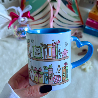 Tazza Christmas Library Cuore Azzurro